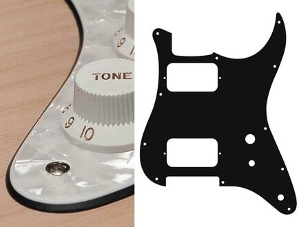 Boston ST-431-PW slagplaat slagplaat, Stallion, 4 ply, pearlwhite, HH, 2 pot holes, toggle switch