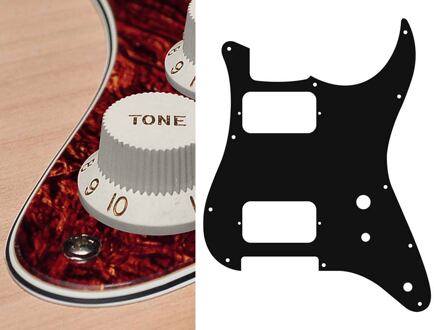 Boston ST-431-TM slagplaat slagplaat, Stallion, 4 ply, tortoise medium, HH, 2 pot holes, toggle switch