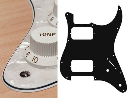 Boston ST-432-PW slagplaat slagplaat, Stallion, 4 ply, pearlwhite, HH, 2 pot holes, 3-5 switch