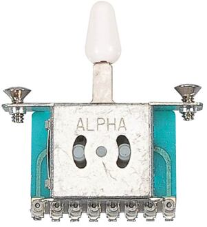 Boston SW-145-W lever switch 5-way, open model, 1 5/8 inch spacing, bolts included, with white cap