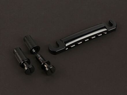 Boston T-70-AB staartstuk gitaar staartstuk gitaar, LP-model, zwart, aluminium, met studs and anchors