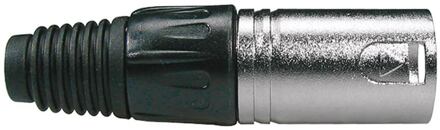 Boston XLR-3-MV xlr plug xlr plug, male, 3-polig, nikkel, zwarte kabel huls