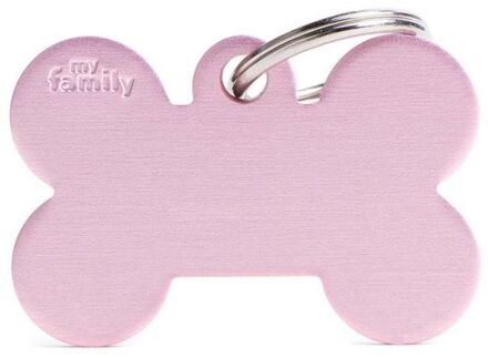 Bot - Hondenpenning - Roze - L - 38x25 mm