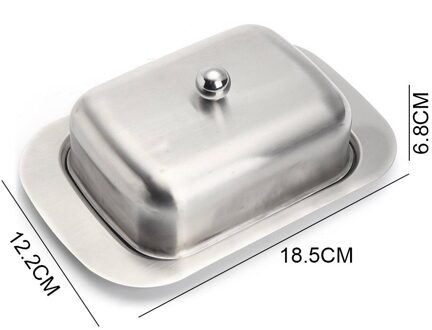 Boter Doos Roestvrij Staal Eetkamer Boter Doos Boter Lade Schotel Kaas Plaat Opbergvak Warmte Behoud Plaat Met Deksel 1