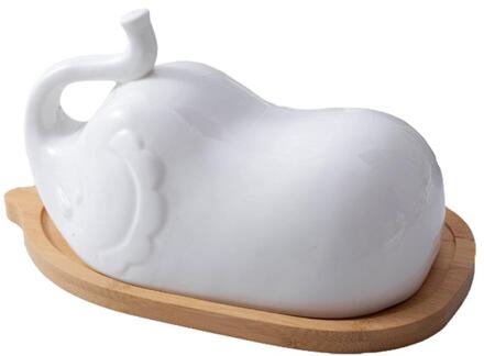 Botervloot Box Container Olifant-Vormige Kaas Brood Opbergvak Met Deksel Keramische Boter Kaas Schotel Box Container