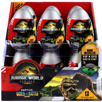 BOTI Jurassic World Rebirth Pop N Lock Breach Blind Box Captivz Build n Battle Dinos Display (12)