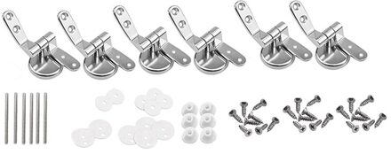 Botique-3 Pairs Vervanging Toiletbril Scharnieren Bevestigingen Set Met Hulpstukken Schroeven Voor Wc Accessoires