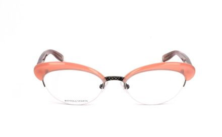 Bottega Veneta Bv0211o Halfrim Roze Bril Koraal - One Size