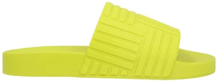 Bottega Veneta Gele rubberen slides met ergonomische inlegzool Bottega Veneta , Yellow , Dames - 37 Eu,35 Eu,36 Eu,38 Eu,39 EU