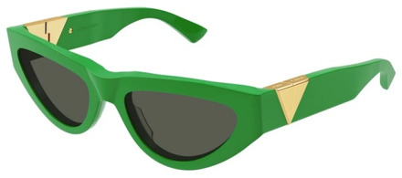 Bottega Veneta Groene montuur zonnebril Bv1176S Bottega Veneta , Green , Unisex - 55 MM