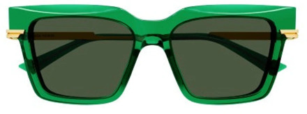 Bottega Veneta Rechthoekige zonnebril Bv1242S - 001 Bottega Veneta , Green , Dames - 53 MM