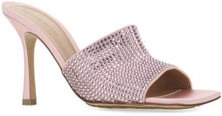 Bottega Veneta Roze Satijnen Rek Mules Lichtroze - EU 36