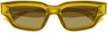 Bottega Veneta Stijlvolle zonnebril Bv1250S Bottega Veneta , Yellow , Heren - 53 MM