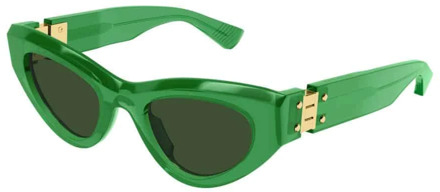 Bottega Veneta Stijlvolle zonnebril voor modieuze individuen Bottega Veneta , Green , Unisex - 49 MM