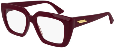 Bottega Veneta Vierkante acetaat zonnebril met gedurfde gedefinieerde lijnen Bottega Veneta , Brown , Unisex - 52 MM