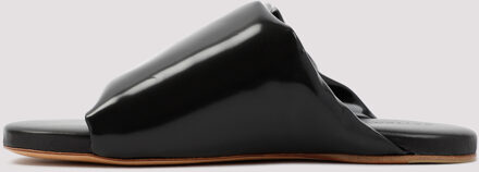 Bottega Veneta Zwarte Nappa Leren Kussen Sandalen - EU 39