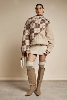 Boucle Wool Look Bomber Jacket, Beige - 42