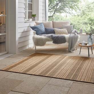 Bougari Binnen & buiten vloerkleed ruiten Granado - beige/bruin 200x290 cm