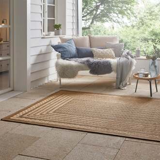 Bougari Binnen & buiten vloerkleed ruiten Limonero - beige/bruin 200x290 cm