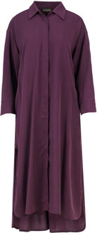 Bourgondische midi-jurk met zijsplitten Bordeaux - L