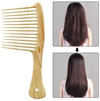 Boutique Grote Groene Sandelhout Grove Kam Grof Tand Massage Kammen Haar Peer Voor Vrouwen