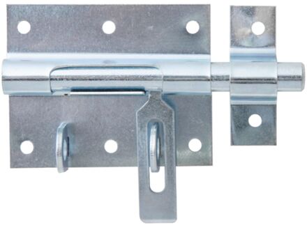 Boutsluitgrendel Met Platte Greep - Blauw Verzinkt Staal - 80x64 Mm