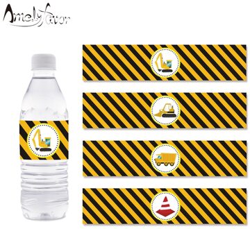 Bouw Vrachtwagens Water Fles Wrappers Vrachtwagens Water Fles Labels Kids Verjaardagsfeestje Decoratie Benodigdheden Vrachtwagens Baby Shower