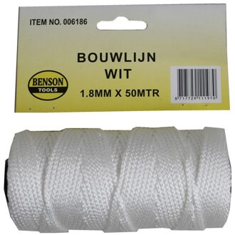 Bouwlijn wit 50 meter  x 1,8 mm - touw