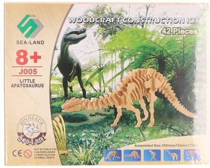 Bouwpakket dinosaurus Apathosaurus hout - 3D puzzels