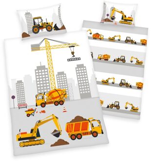 Bouwplaats Dekbedovertrek - Ledikant (100x135 Cm + 1 Sloop)