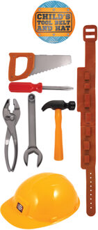 Bouwvakker speelgoed verkleed set - 7-delig - voor kinderen Multi