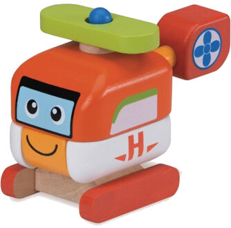 Bouwvoertuig helikopter 12 cm Oranje