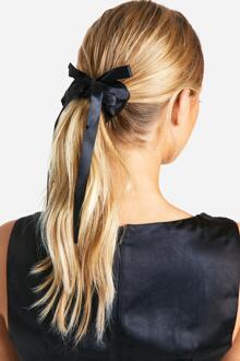 Bow Detail Scrunchie, Black - ONE SIZE