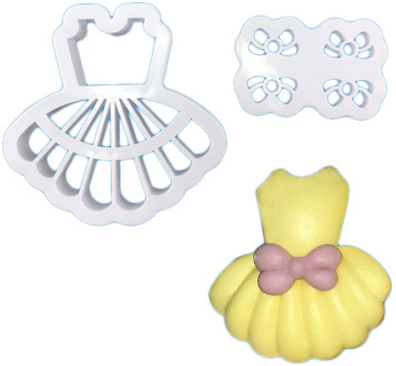 Bow Skirt Shaped Cake Mold Fondant Cake Embossing Mold Cartoon Ballet Skirt Cookie Mold Diy Cutter For Desserts Cookies Baking