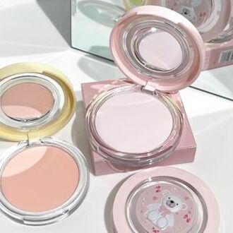 Bow Teddy Matte Pressed Powder - 4 Shades 03# White Pink - 10g