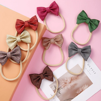 Bowknot Hairband for Baby Girl Candy Color Elastic Headband Sweet Hair Accessories Christmas Gift for Children New Headband