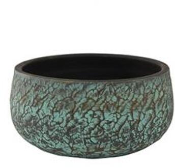 Bowl evi antiq bronze bloempot binnen 28 cm Groen