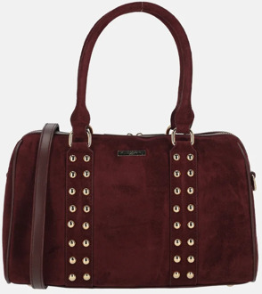bowling suedine handtas studs bordeaux Donker rood