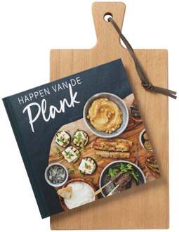 Bowls and Dishes Bowls & Dishes Giftset - Puur Hout Serveerplank 38cm - Incl. Kookboek "Happen van de plank