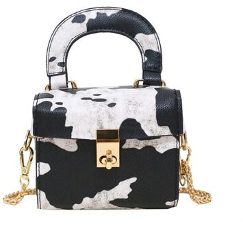 Box Tote Bag for Women Leather Zebra Leopard Handbag Female Chain Shoulder Messenger Purses koe