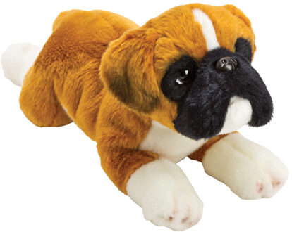 Boxer Honden knuffel - 34 cm - huisdieren - knuffelbeesten - pluche Multi