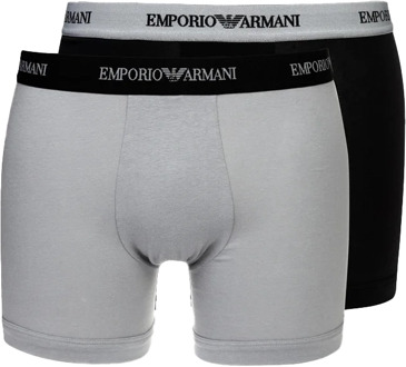 Boxers (2-pack) - heren boxers lang - zwart en grijs -  Maat: L