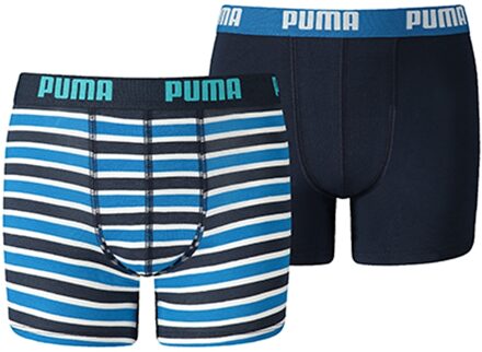 Boxershort Kinderen PUMA BASIC BOXER PRINTED STRIPE 2P - Blue