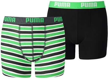 Boxershort Kinderen PUMA BASIC BOXER PRINTED STRIPE 2P - Classic Green