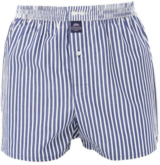 Boxershort Lichtblauw Medium Gestreept Lange Pijpen Los Model - L