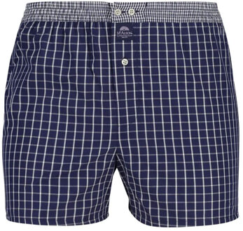 Boxershort Navy Geruit Lange Pijpen Los Model - XL