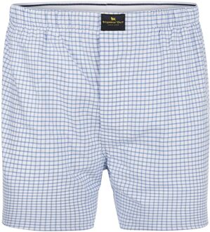 Boxershort Oxford Ruiten Lichtblauw - S