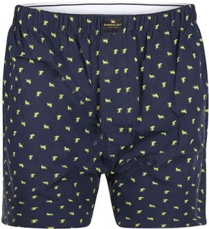 Boxershort Poplin Print Navy Donkerblauw - S