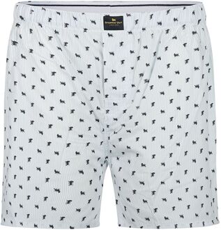 Boxershort Print Lichtblauw Wit - S