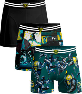 boxershorts (3-pack) - heren boxers normale lengte - Comic print met zwart -  Maat: L